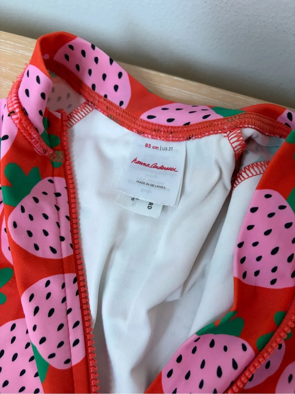 Hanna Andersson strawberry rashguard/swimsuit 2T
